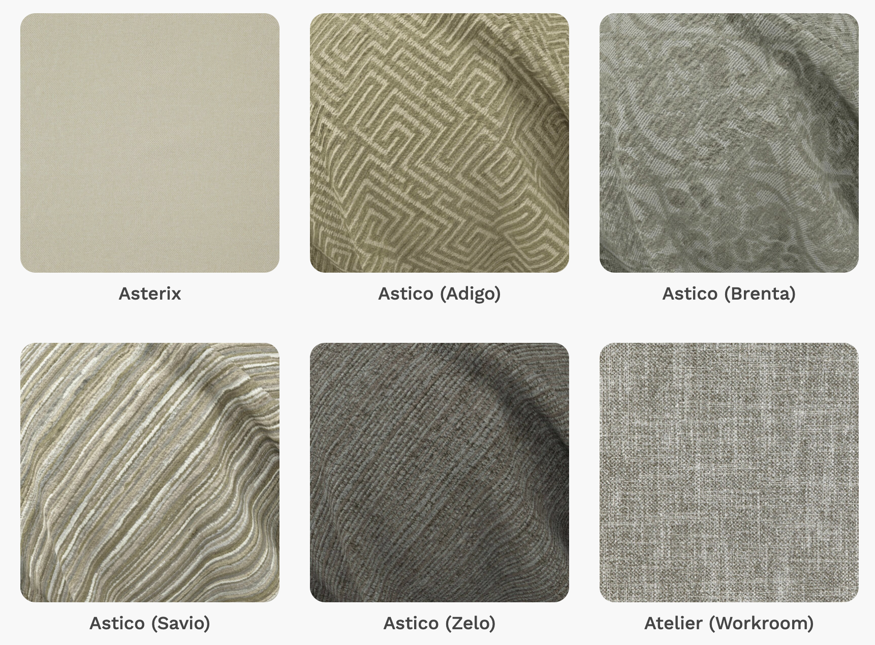 Acacia fabric samples